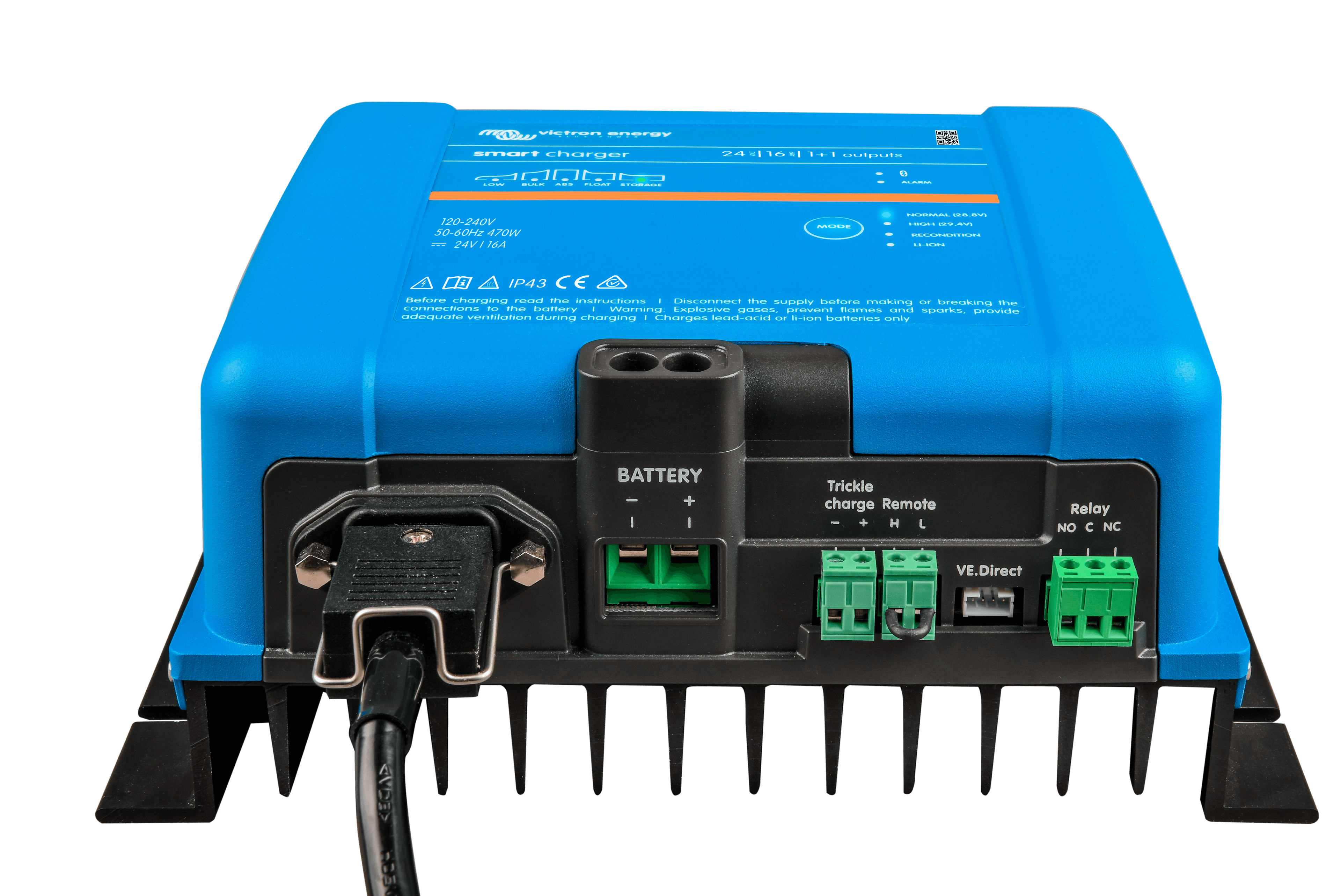 Smart IP43 Charger 24V 16A 1+1 outputs (front)  thumbnail